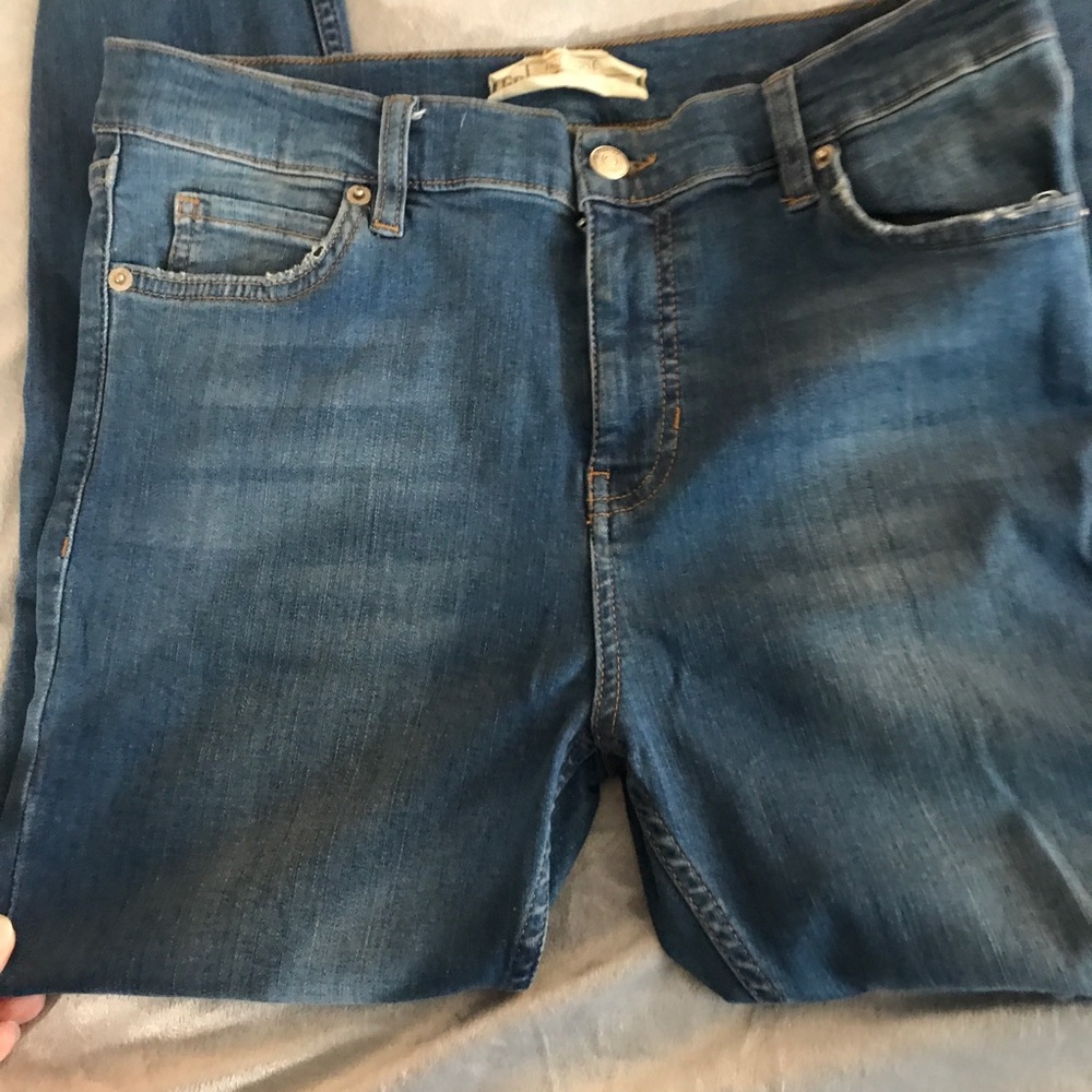 Free People Blue Distressed Skinny Jeans Size W29 Short - Picture 4 of 12